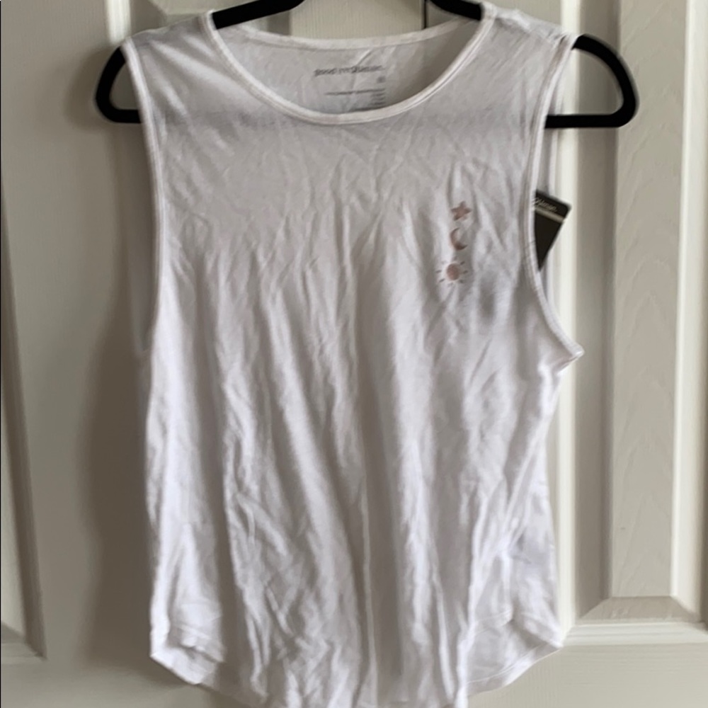 good hYOUman White Tank Top with Star, Moon, Sun
